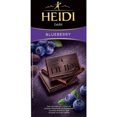 酸甜不膩，藍莓瑞士赫蒂 藍莓黑巧克力80g