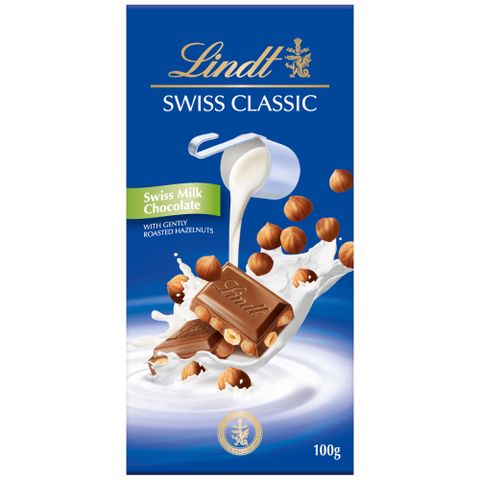 《瑞士蓮 Lindt》經典榛果牛奶巧克力 (100g)