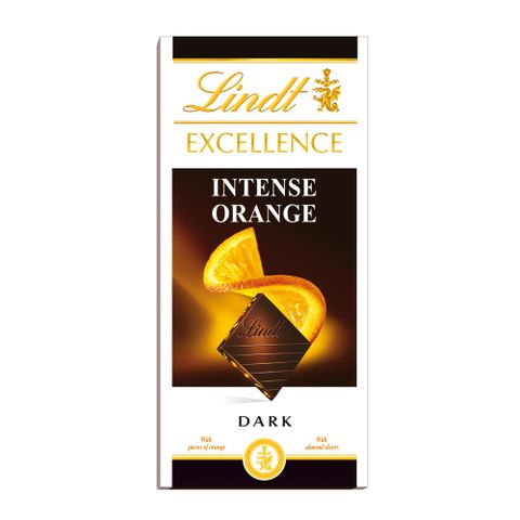 《瑞士蓮 Lindt》極醇系列杏仁夾餡黑巧克力-香橙口味(100g)