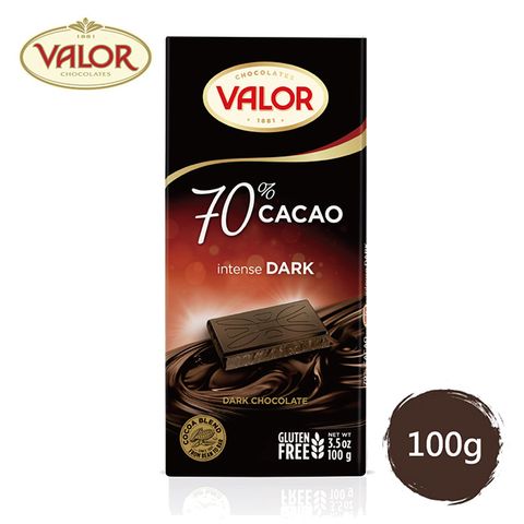 Valor 70%純黑巧克力片 100g