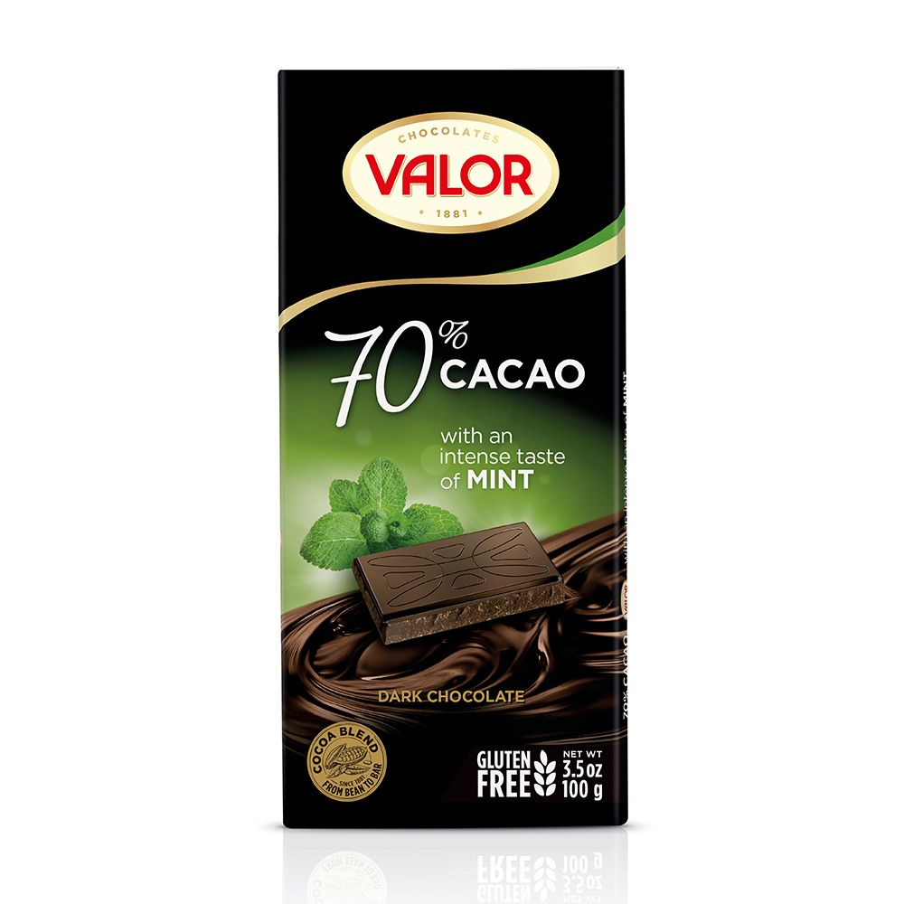  Valor 70%薄荷黑巧克力片 100g