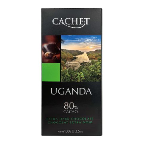 ★凱薩精品巧克力★Cachet凱薩80%烏干達可可豆醇黑巧克力100G
