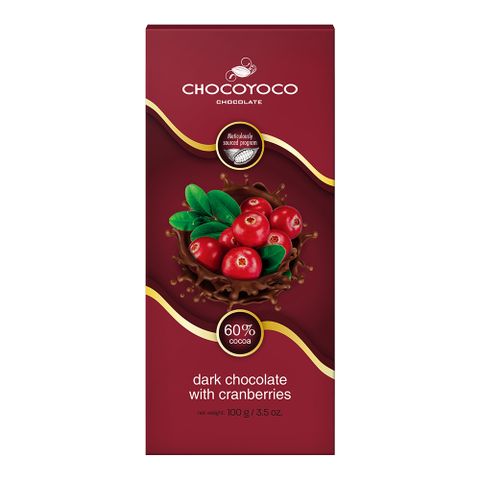 CHOCOYOCO 巧克優 60%蔓越莓夾心巧克力100G