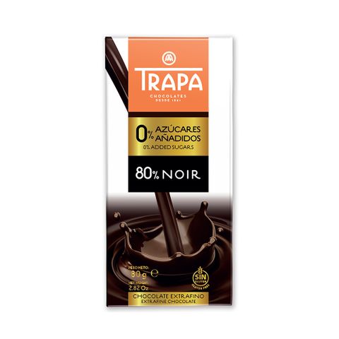 cp值最高的巧克力【Trapa】無添加糖80%黑巧克力片80g