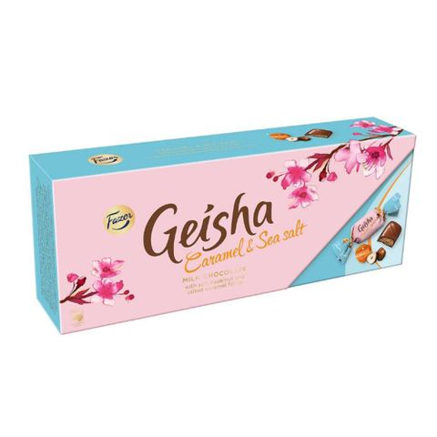 北歐國寶品牌Fazer出品芬蘭 Geisha蓋莎焦糖海鹽榛果脆心巧克力 270g