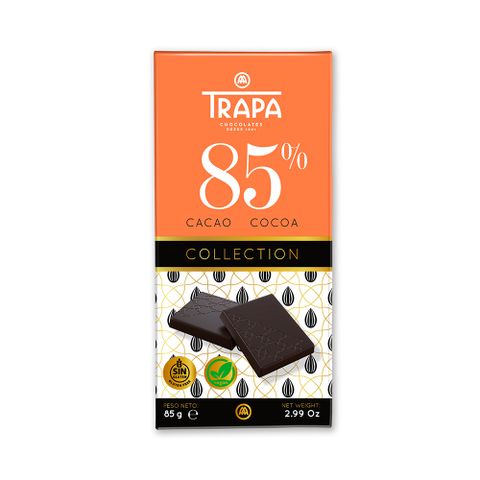 cp值最高的巧克力【Trapa】精選85%黑巧克力片 85g