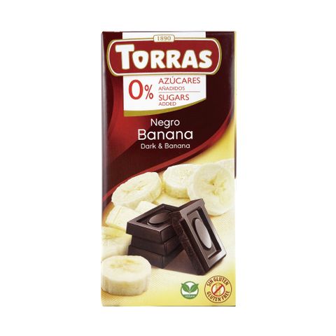 無加糖巧克力TORRAS 多樂香蕉夾心醇黑巧克力75G