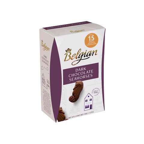 比利時最代表品牌比利時The Belgian 海馬榛果夾心黑巧克力135g