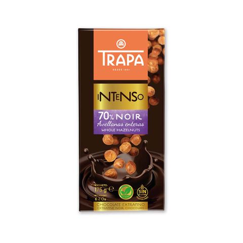 西班牙百年巧克力工藝西班牙Trapa 整顆榛果70%黑巧克力175g