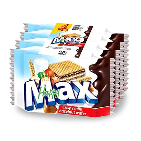 HAPPY MAX 榛果巧克力夾心威化餅四連包100g