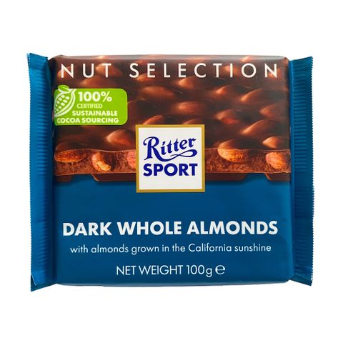 Ritter Sport 力特律動可可製品(黑可可杏仁果)100g