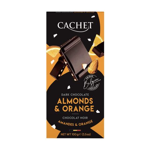 Cachet 凱薩杏仁柳橙夾心醇黑巧克力100g
