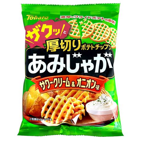 期間限定-小孩超愛日本東鳩 網狀洋芋片(酸奶洋蔥味) 60g