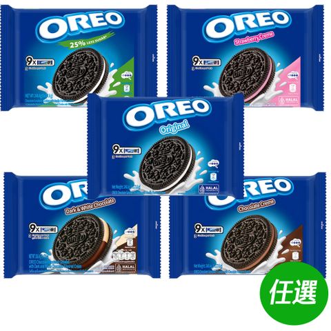 OREO 奧利奧 夾心餅乾隨手包(9包*2)+麗滋 三明治餅乾隨手包(9包*2)+瑞士三角 迷你巧克力*2