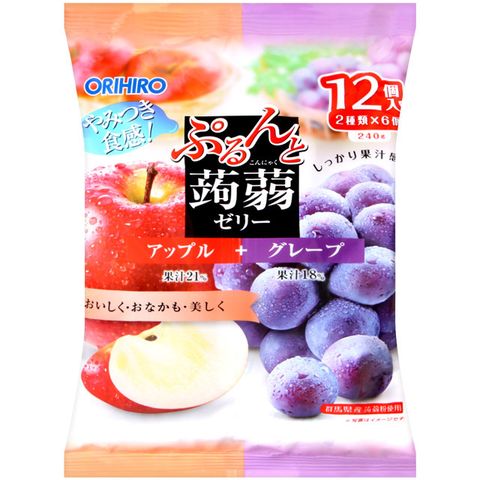 ORIHIRO 蒟蒻果凍-蘋果&葡萄 (240g)