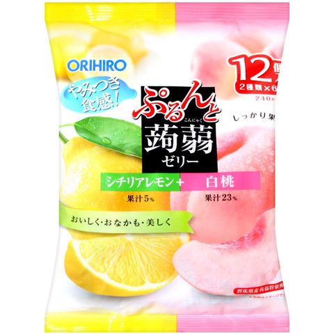 ORIHIRO 蒟蒻果凍-檸檬&amp;白桃 (240g)