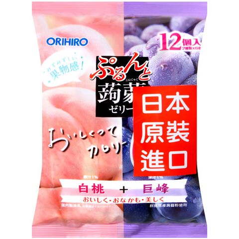 ORIHIRO 蒟蒻果凍-白桃&amp;葡萄 (216g)