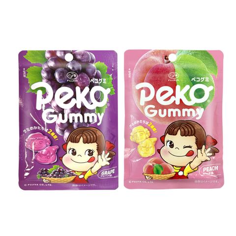 【FUJIYA不二家】PEKO造型QQ糖 葡萄/蜜桃-口味任選(50g)