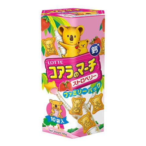 LOTTEE小熊餅家庭號-草莓(195g)x5