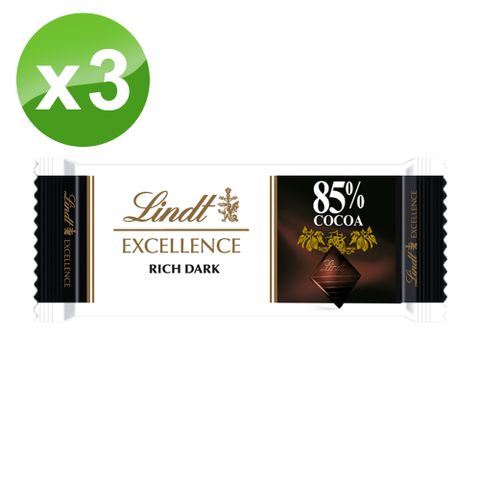 《瑞士蓮 Lindt》極醇系列85%黑巧克力3入組 (35gx3)