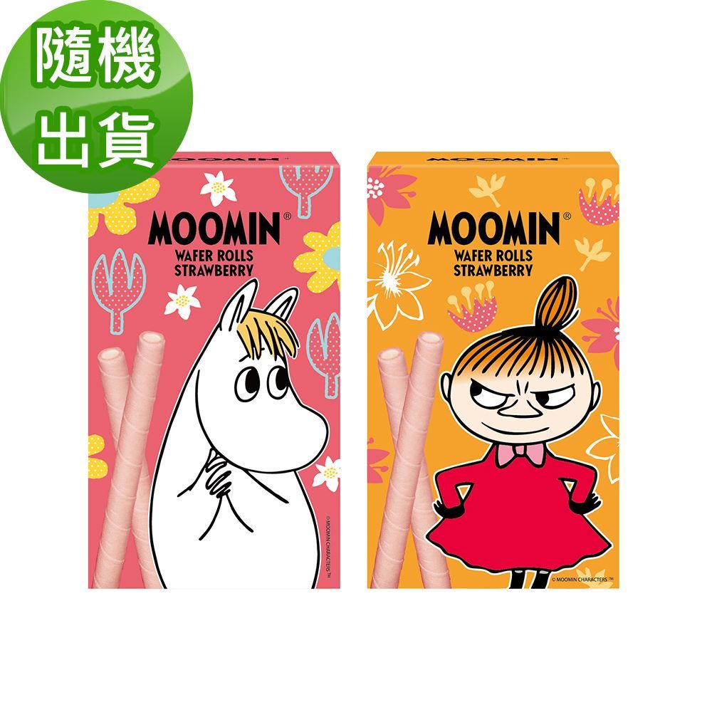 Moomin 嚕嚕米 草莓夾心威化捲心酥100g(隨機出貨)