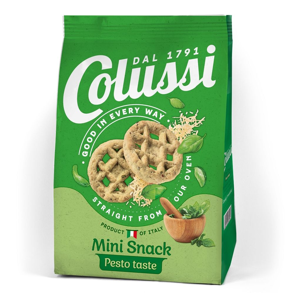 DAL 1791WAYGOOD INSTRAIGHTPRODUCTFROMOF ITALYMini SnackPesto tasteOUR OVEN