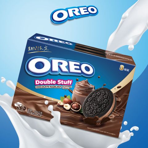 【即期品】【OREO】奧利奧雙倍榛果巧克力口味夾心餅乾 393g 賞味期限至2024/07/20