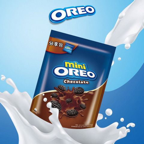 【OREO】迷你奧利奧巧克力夾心餅乾-巧克力口味163.2g