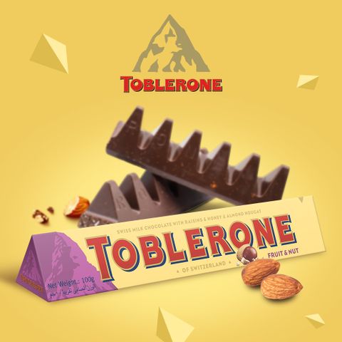 【TOBLERONE】瑞士三角牛奶巧克力含葡萄堅果及蜂蜜及奶油杏仁100g