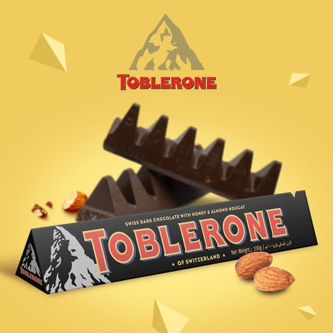 【TOBLERONE】瑞士三角黑巧克力(含蜂蜜及奶油杏仁) 100g