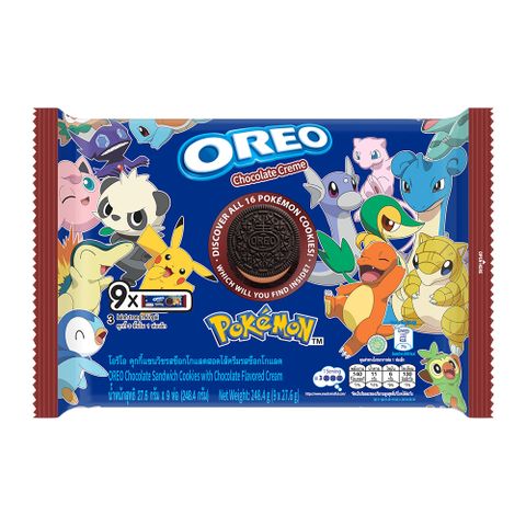 【OREO】奧利奧寶可夢版-巧克力口味夾心餅乾隨手包 248.4g