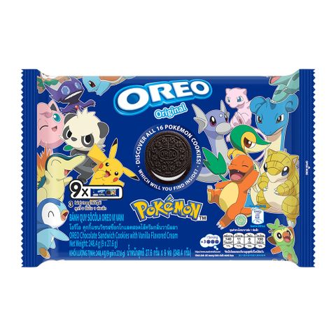 【OREO】奧利奧寶可夢版-香草口味夾心餅乾隨手包 248.4gx3