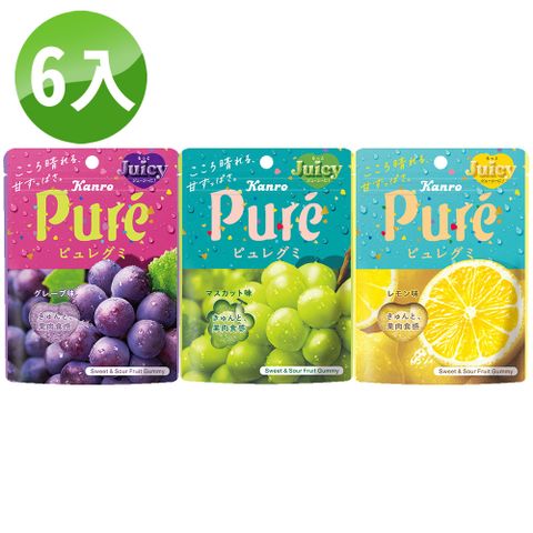 Kanro 甘樂 日本 Pure鮮果實軟糖 (56g*6入/盒)