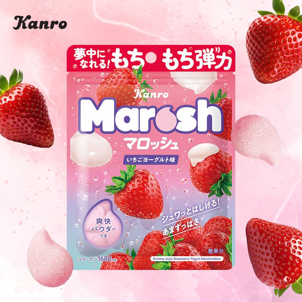 Kanro 甘樂 日本Marosh軟糖-草莓優格汽水口味(46g)