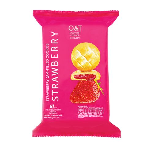 O&T 草莓風味醬餅乾(120g)