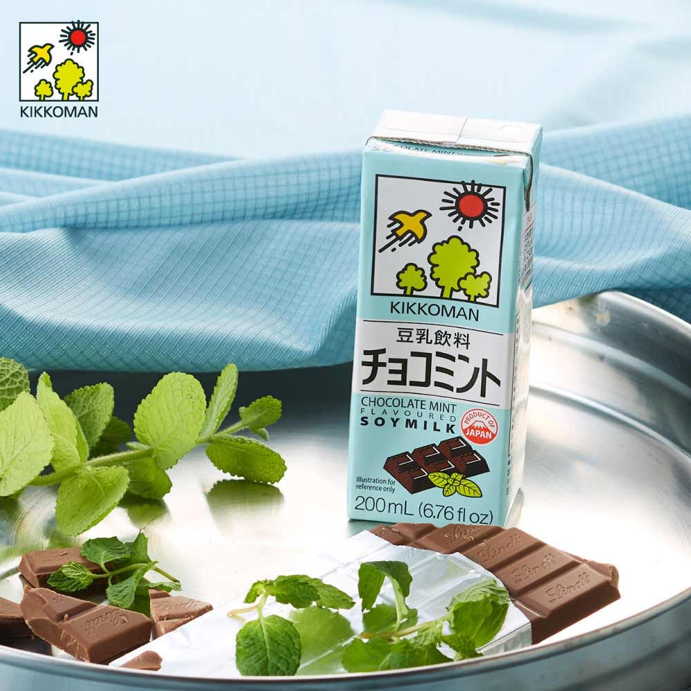  龜甲萬豆乳-巧克力薄荷風味 (200ml*18入) #日本製造#豆漿#豆奶