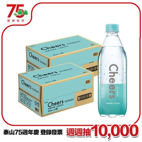 泰山Cheers氣泡水 (500mlx24入x2箱)