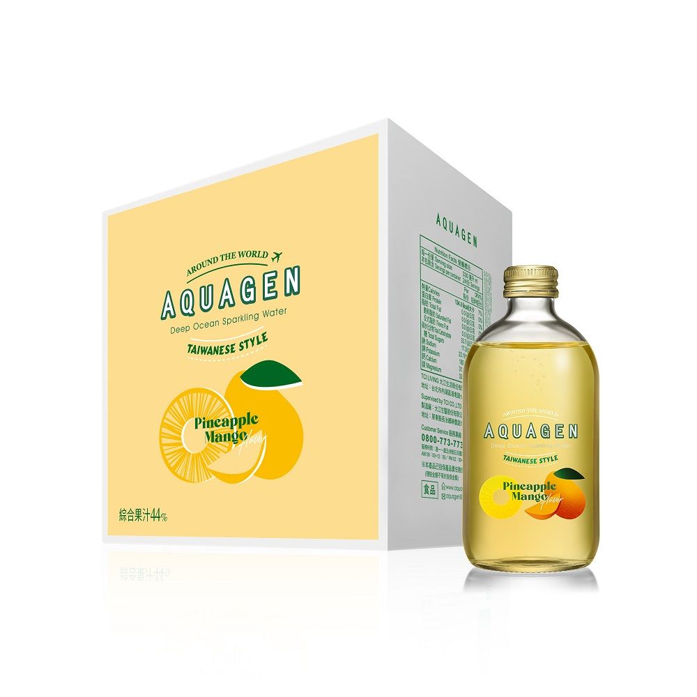 AQUAGEN 鳳梨芒果海洋深層氣泡飲(330mlx9入/箱)