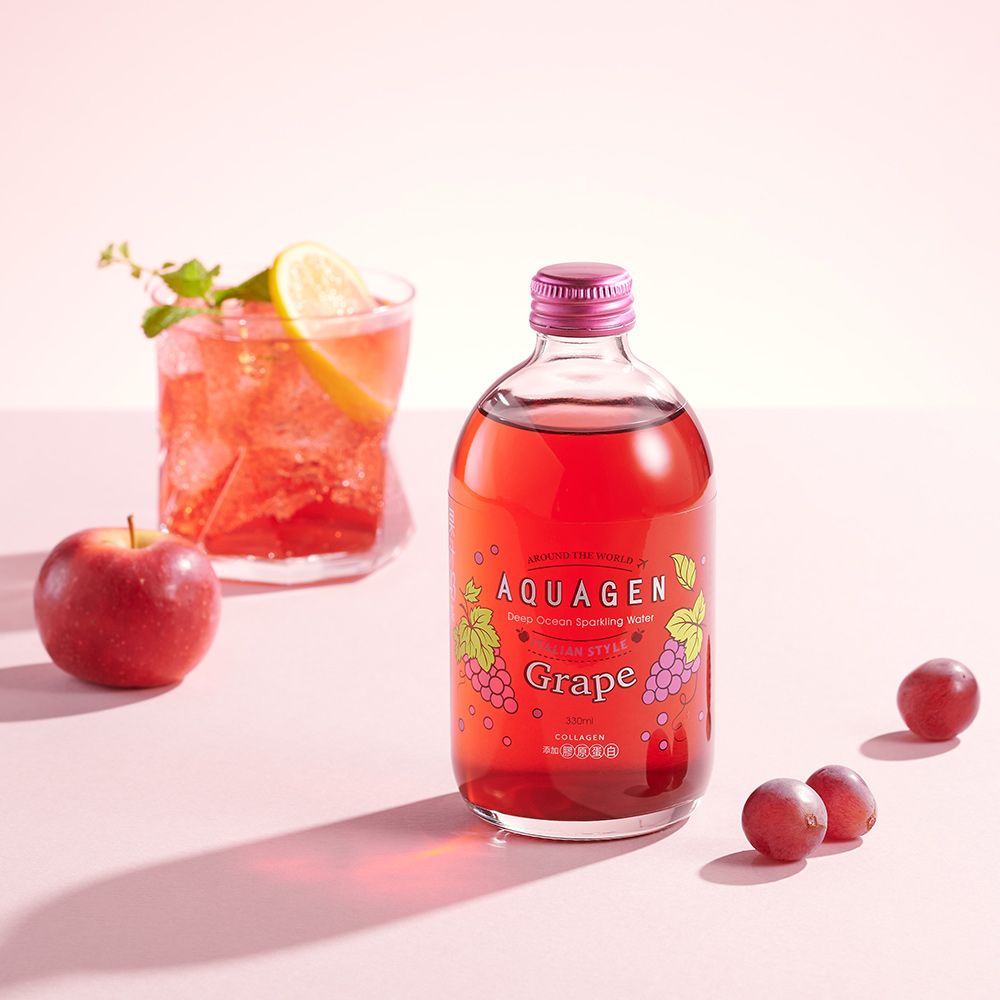 AROUND THE WORLDAQUAGENDeep Ocean Sparkling Water STYLEGrapeCOLLAGEN添加 原