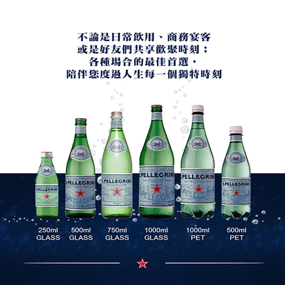 S.Pellegrino 聖沛黎洛 氣泡礦泉水 瓶裝1000ml(12入X2箱)