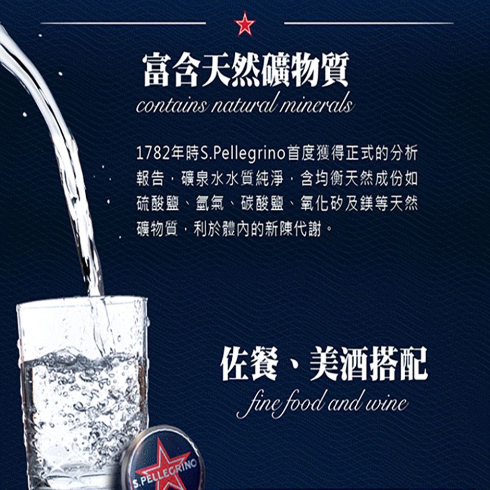 S.Pellegrino 聖沛黎洛 氣泡礦泉水 瓶裝1000ml(12入X2箱)