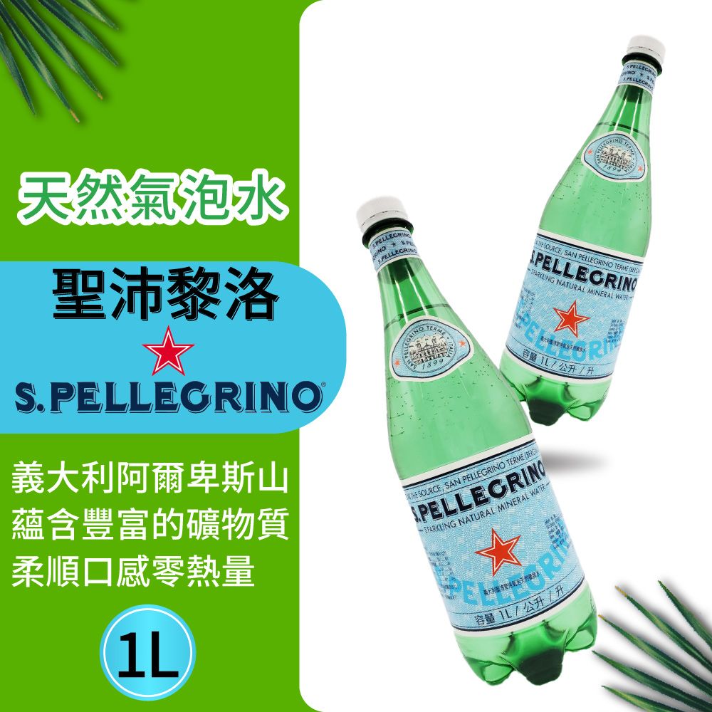 S.Pellegrino 聖沛黎洛 天然氣泡礦泉水(1000mlx12瓶/箱)