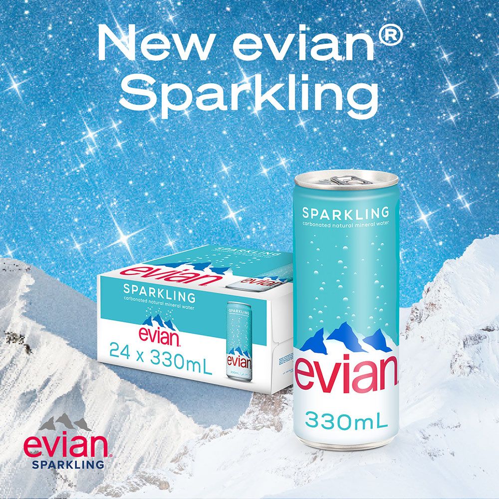 evian 【依雲公司貨】氣泡礦泉水(鋁罐330mL/24入)