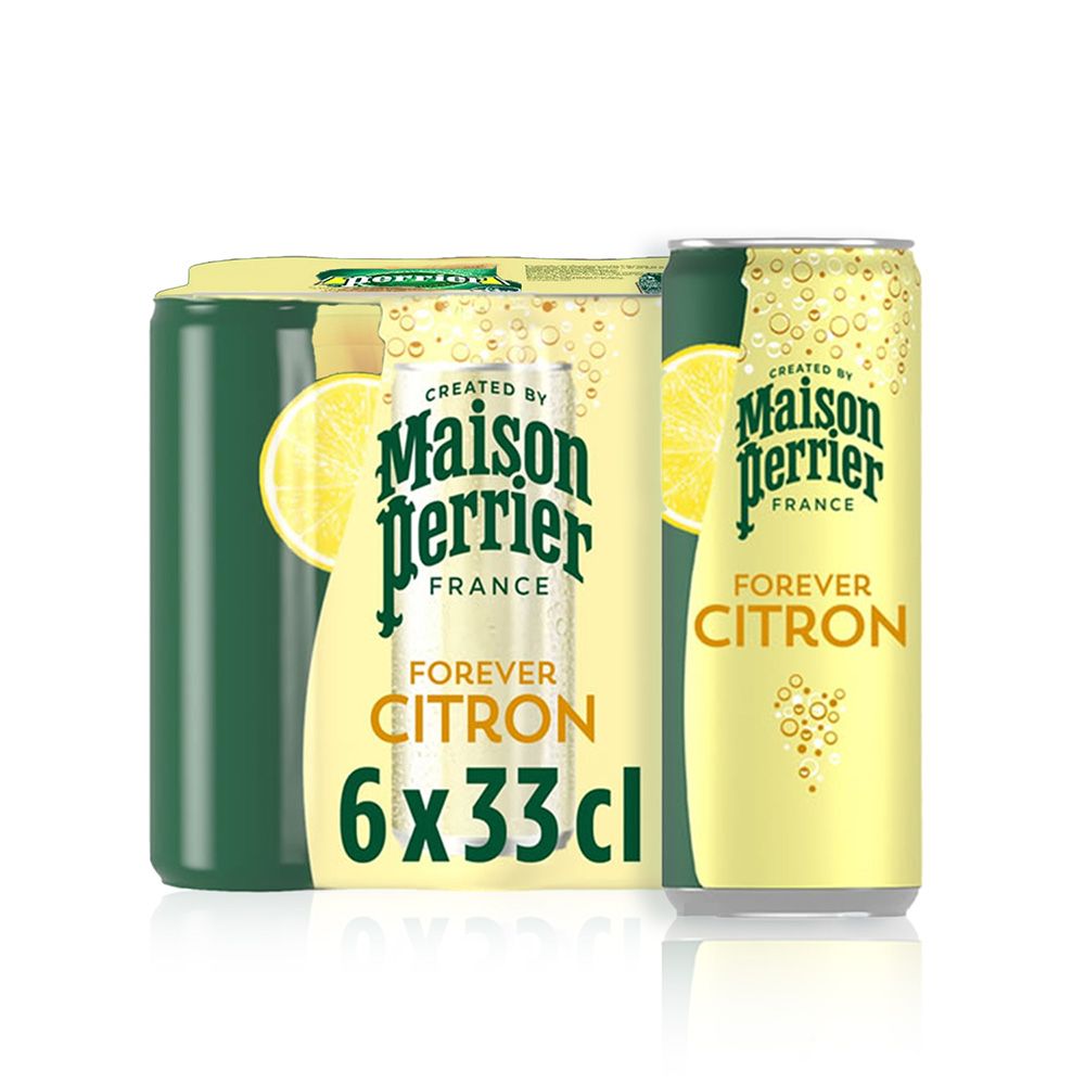 Perrier 沛綠雅 檸檬風味氣泡礦泉水330ml箱購 (330mlx24入鋁罐)