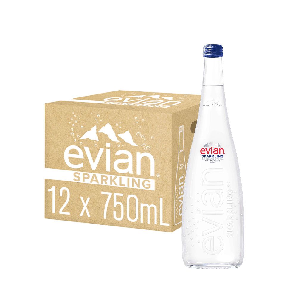 evian 【依雲】氣泡礦泉水(玻璃瓶750ml/12入)