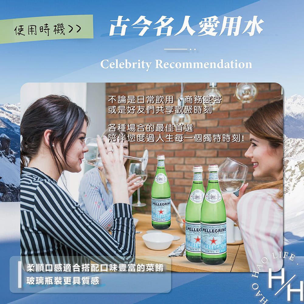 S.Pellegrino 聖沛黎洛 天然氣泡水 750毫升X12瓶 