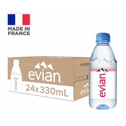 evian 【evian依雲】天然礦泉水(330mlX24入)保特 (兩箱)
