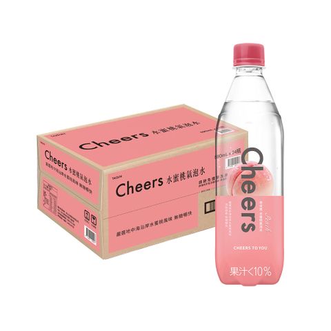 泰山Cheers Peach水蜜桃氣泡水 590ml(24入/箱)