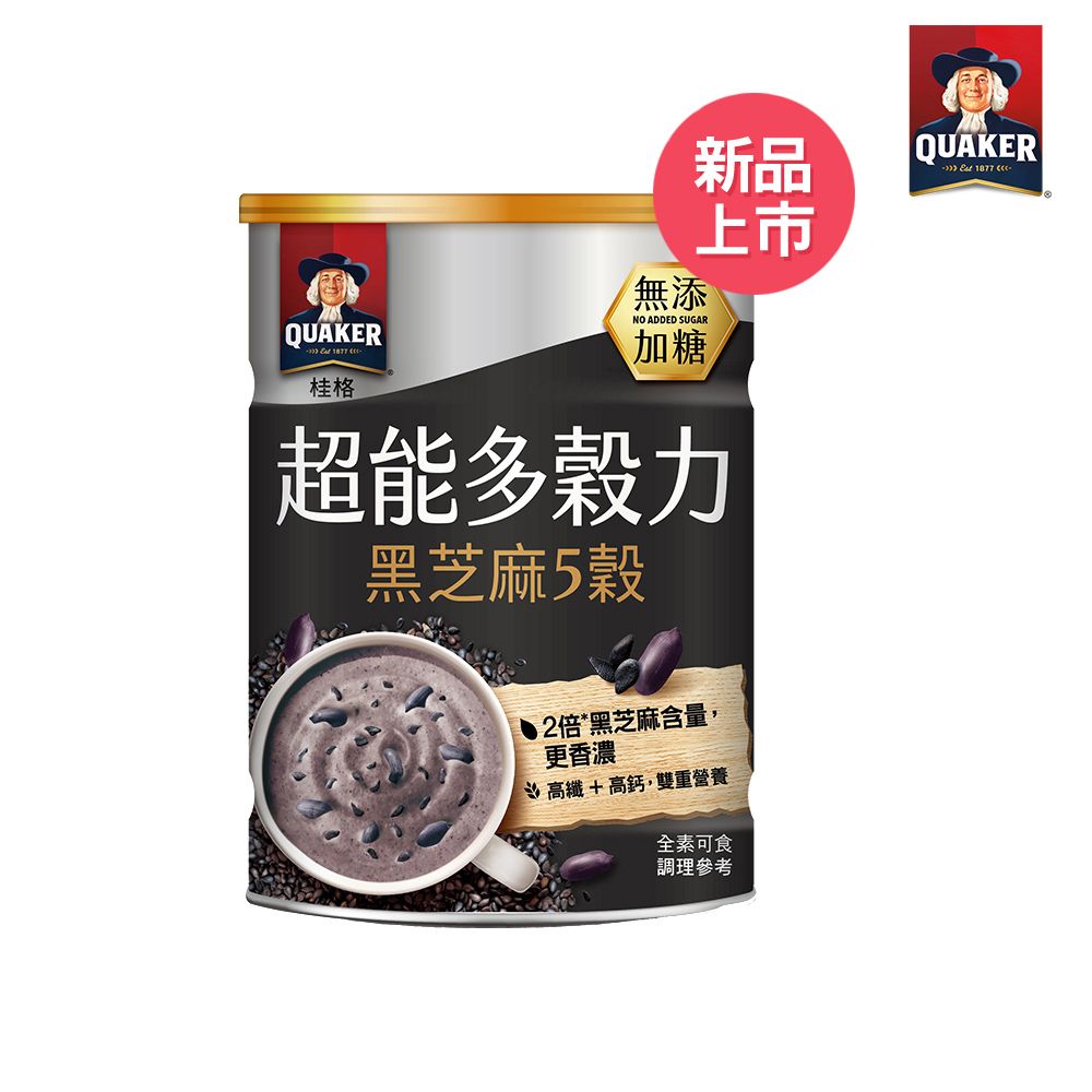 Quaker 桂格 超能多穀力黑芝麻5穀-無糖 (390g/罐)