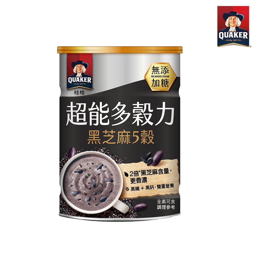 Quaker 桂格 超能多穀力黑芝麻5穀-無糖 (390g/罐)